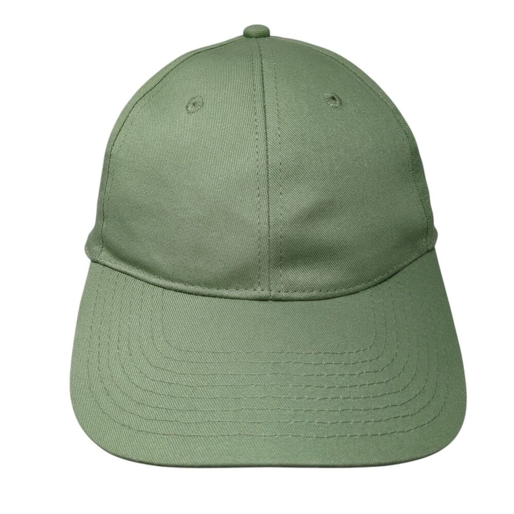 H&M Slideback Hat Solid Green One Size Adjustable Blank 6 Panel
